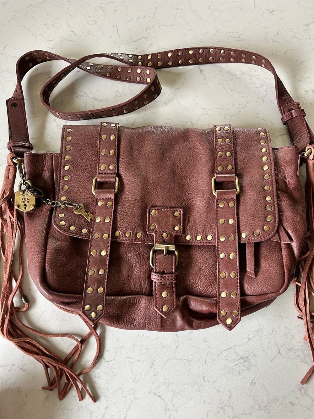 WE THE FREE Studded Messenger Bag Tote in Cinnamon - Picture 4 of 16